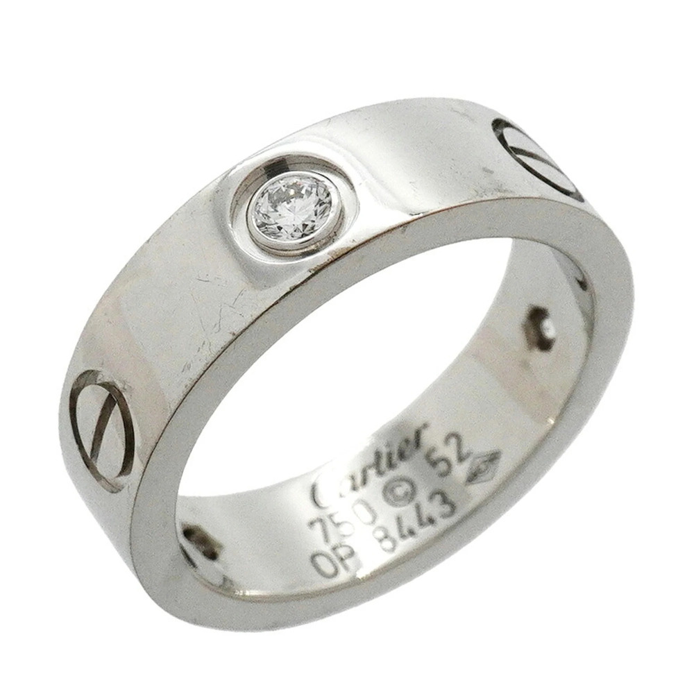 CARTIER 18k Silver Diamond Love Ring